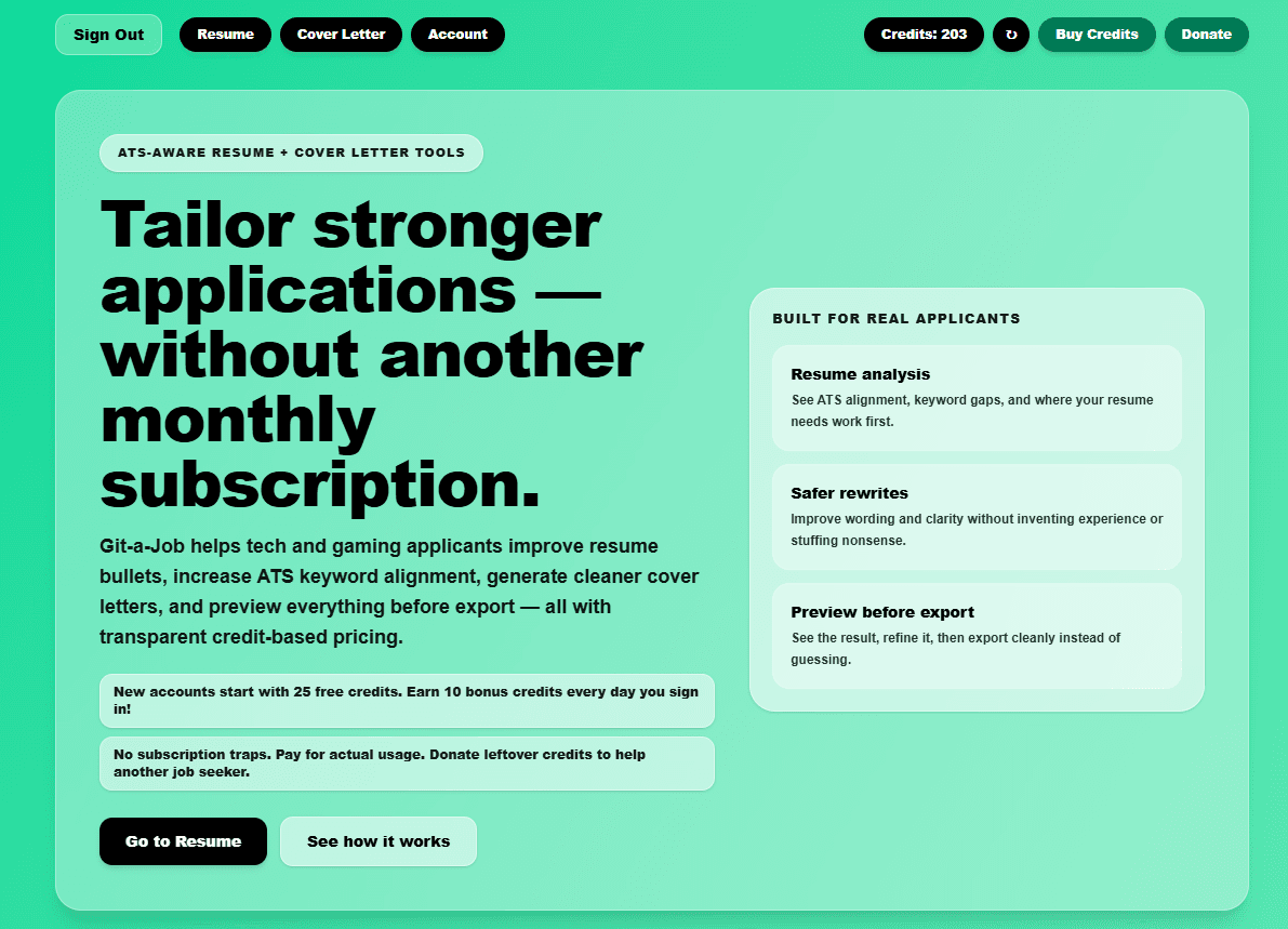 Git-a-Job product preview